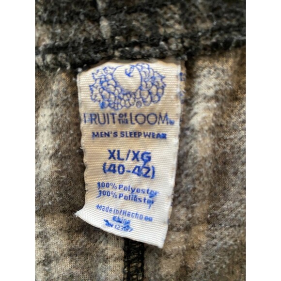 Fruit Of The Loom Men's Sleepwear Sz XL Pants Black Grey Plaid Polyester - Picture 7 of 10